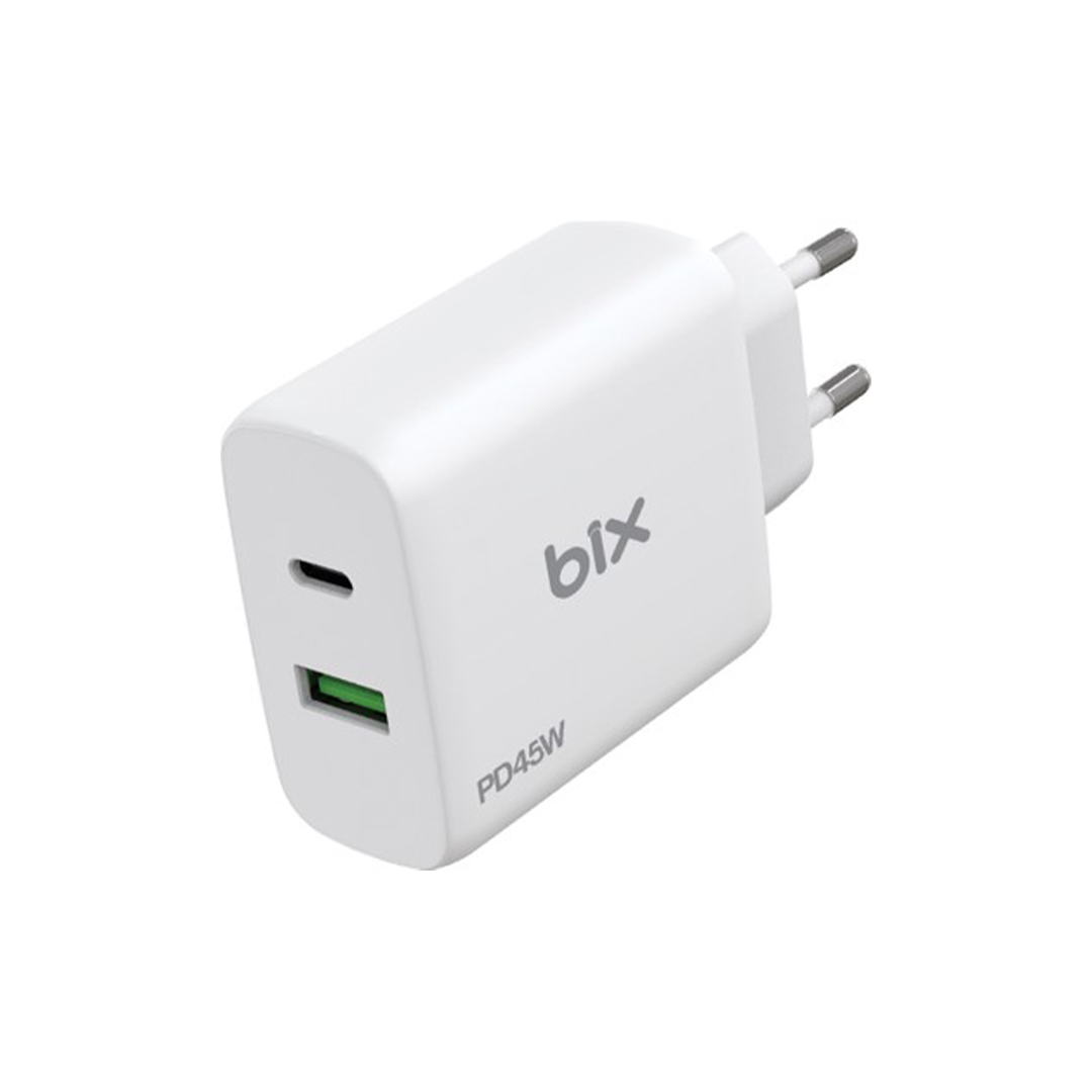 Bix BX2P45G 45W Çift Portlu Pps Güç Adaptörü-beyaz